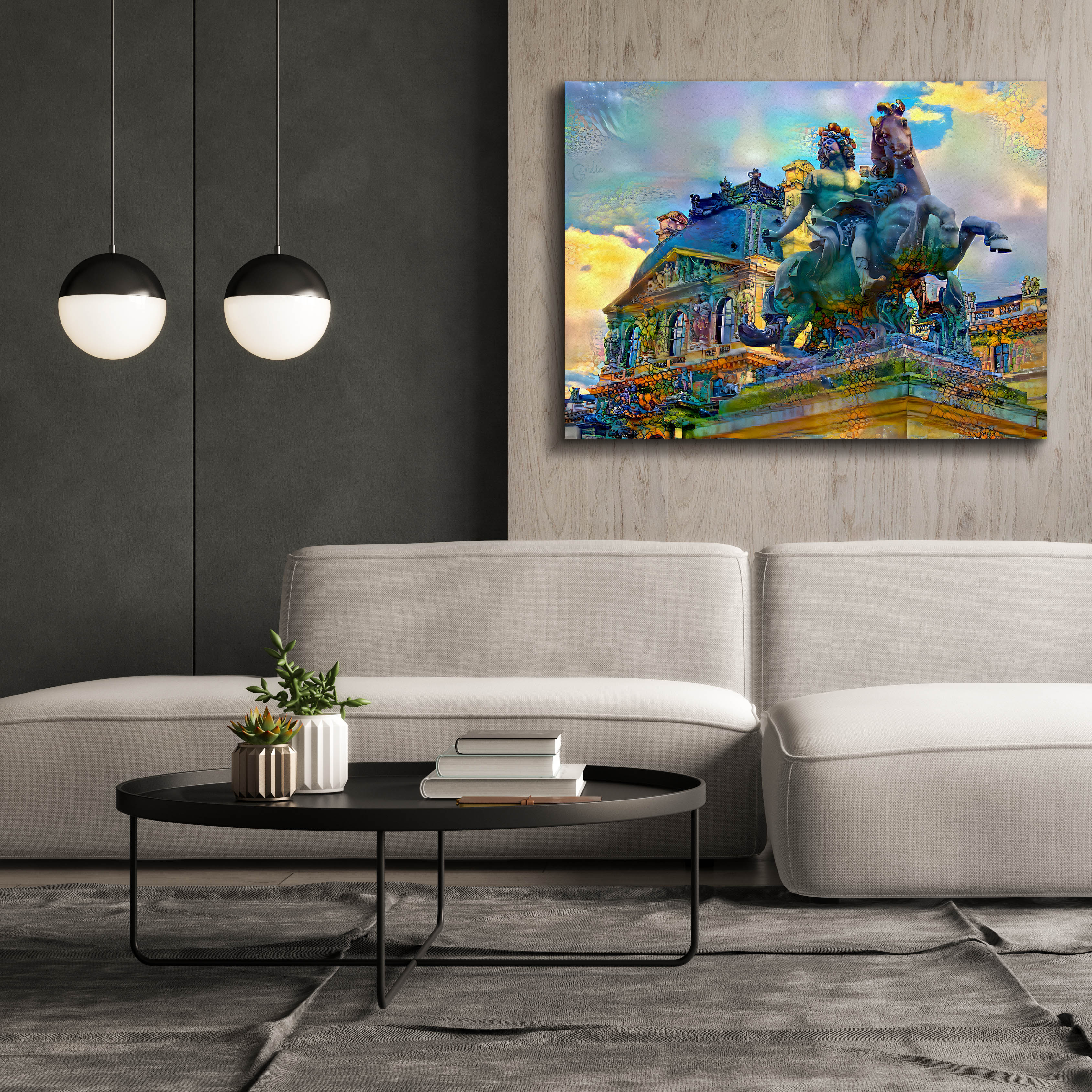 'Paris France Louvre Museum Statue of Louis XIV' by Pedro Gavidia, Canvas Wall Art,54 x 40