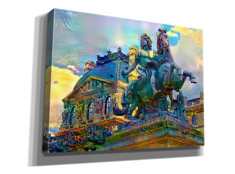 Image of 'Paris France Louvre Museum Statue of Louis XIV' by Pedro Gavidia, Canvas Wall Art