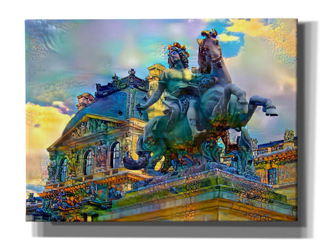 Image of 'Paris France Louvre Museum Statue of Louis XIV' by Pedro Gavidia, Canvas Wall Art