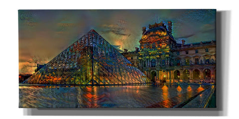 Image of 'Paris France Louvre Museum at dusk' by Pedro Gavidia, Canvas Wall Art