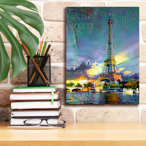 'Paris France Eiffel Tower' by Pedro Gavidia, Canvas Wall Art,12 x 16