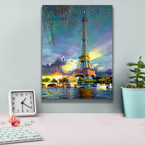 Image of 'Paris France Eiffel Tower' by Pedro Gavidia, Canvas Wall Art,12 x 16