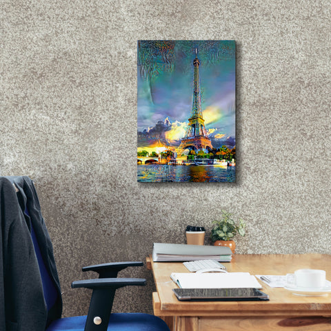 Image of 'Paris France Eiffel Tower' by Pedro Gavidia, Canvas Wall Art,18 x 26