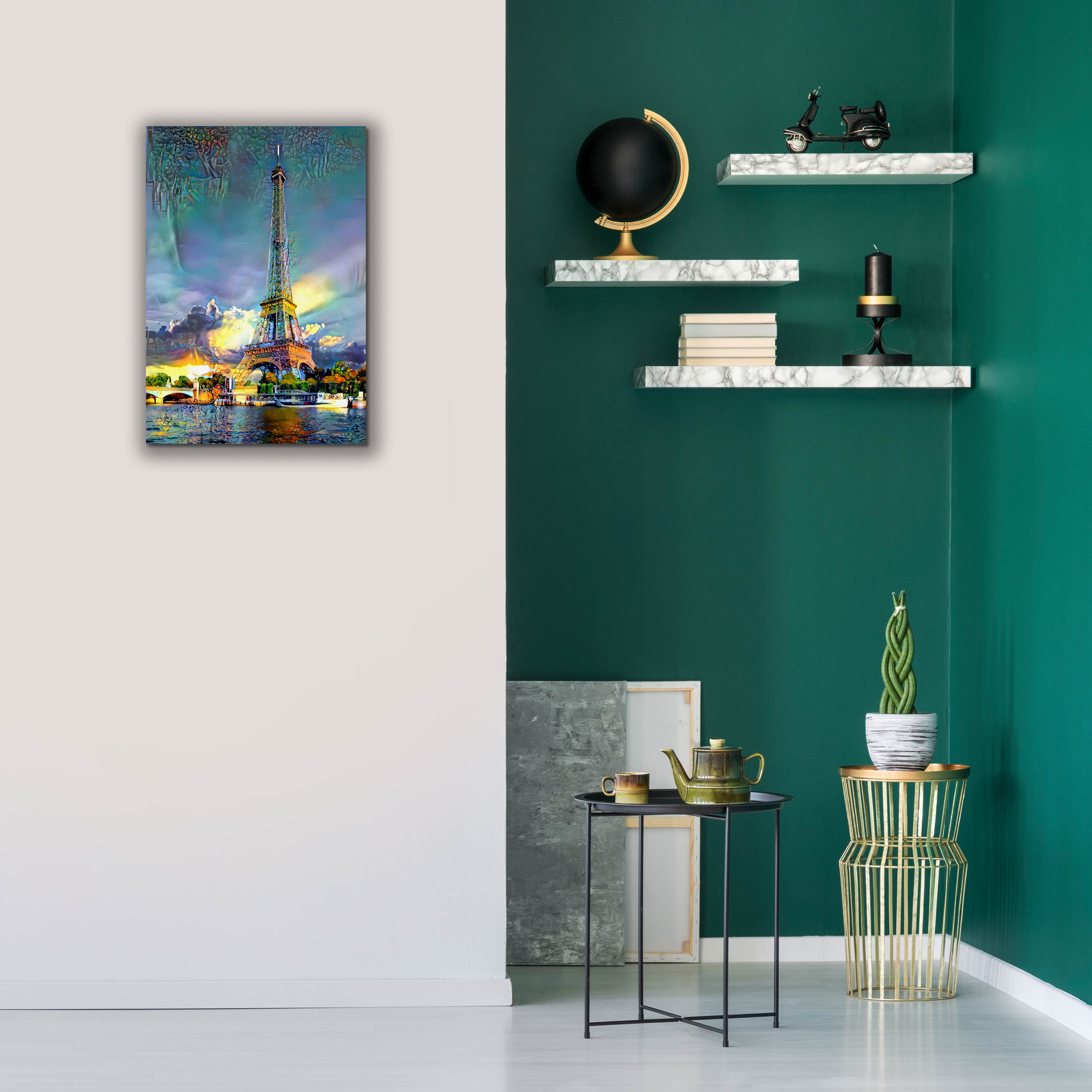 'Paris France Eiffel Tower' by Pedro Gavidia, Canvas Wall Art,18 x 26