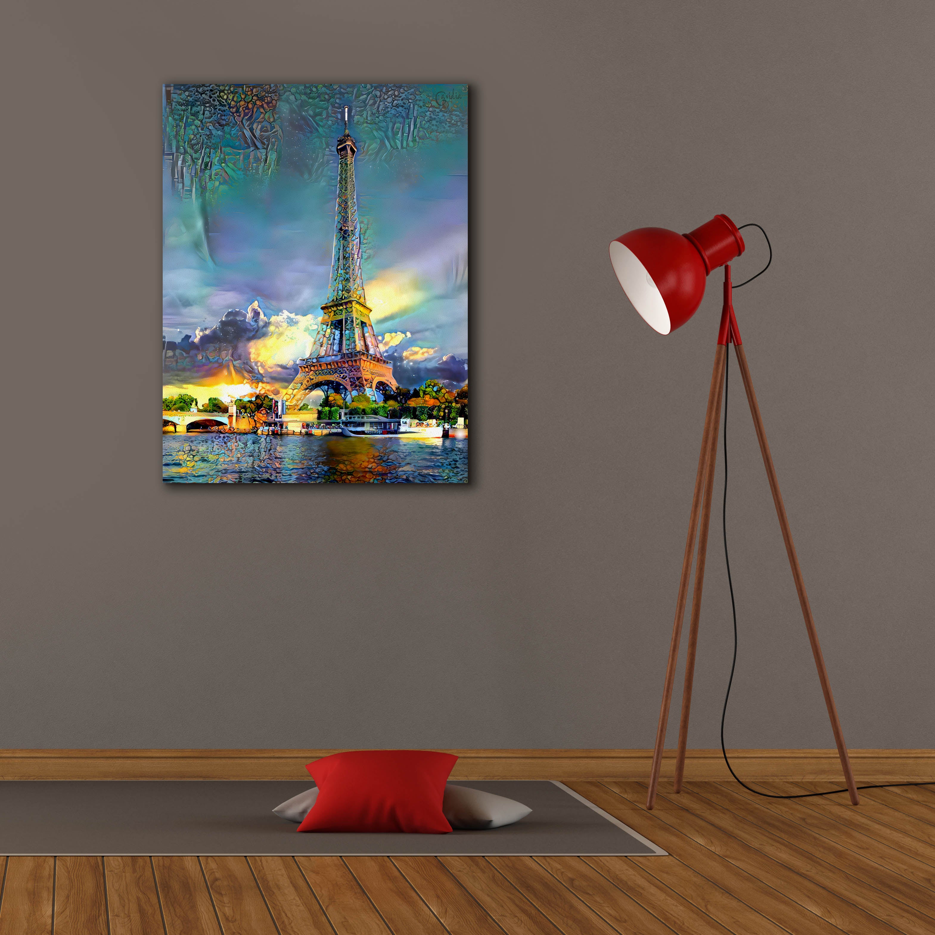 'Paris France Eiffel Tower' by Pedro Gavidia, Canvas Wall Art,26 x 34