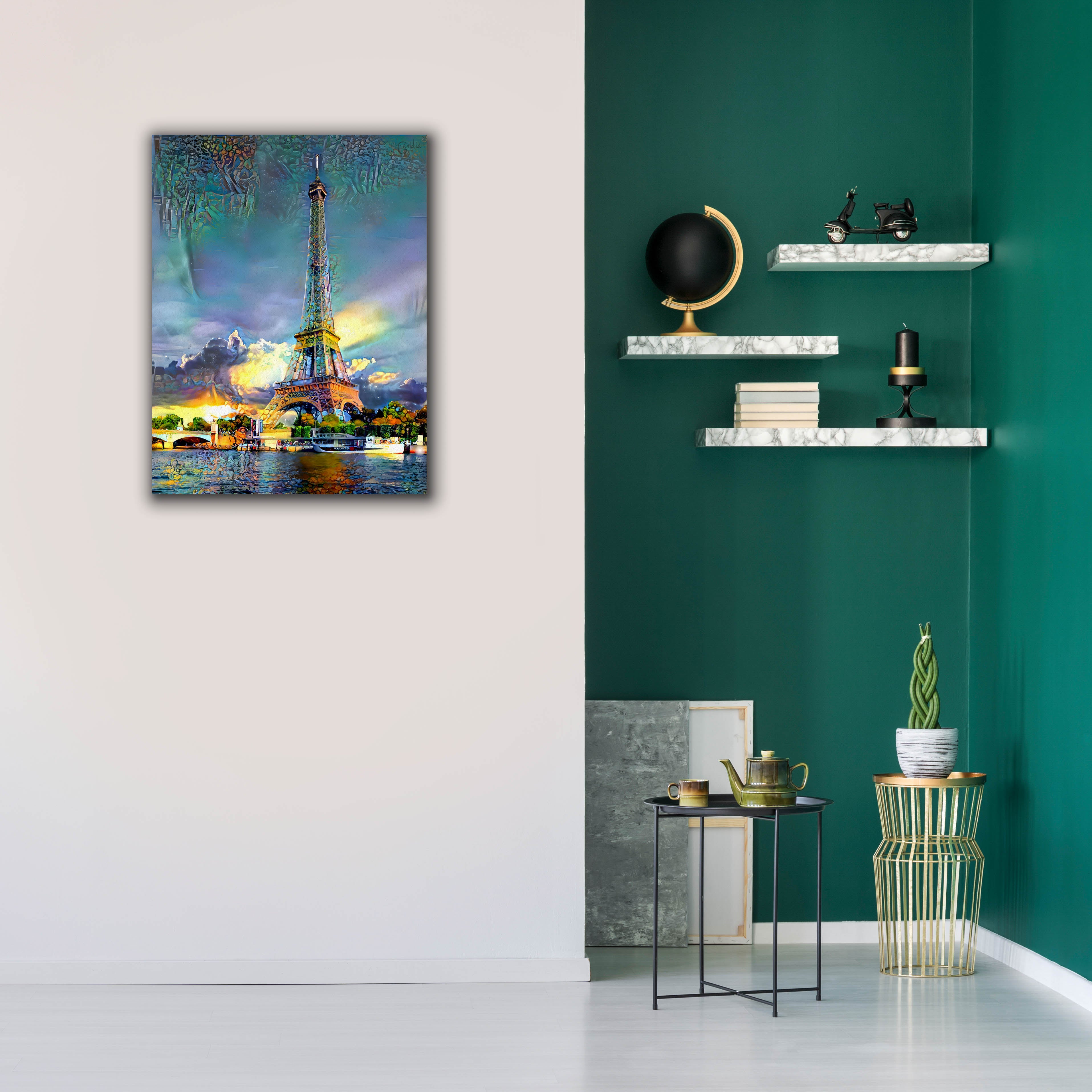 'Paris France Eiffel Tower' by Pedro Gavidia, Canvas Wall Art,26 x 34