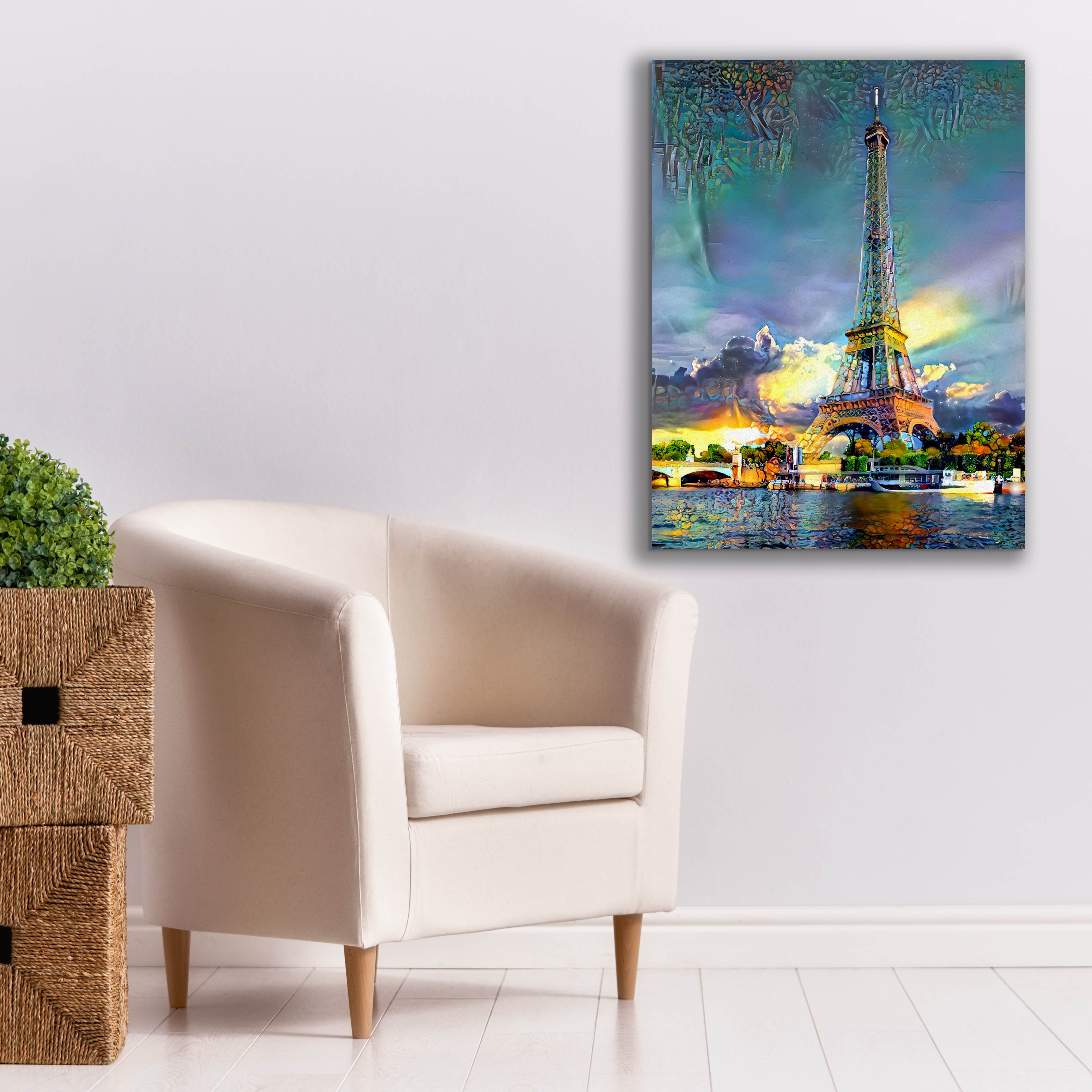 'Paris France Eiffel Tower' by Pedro Gavidia, Canvas Wall Art,26 x 34
