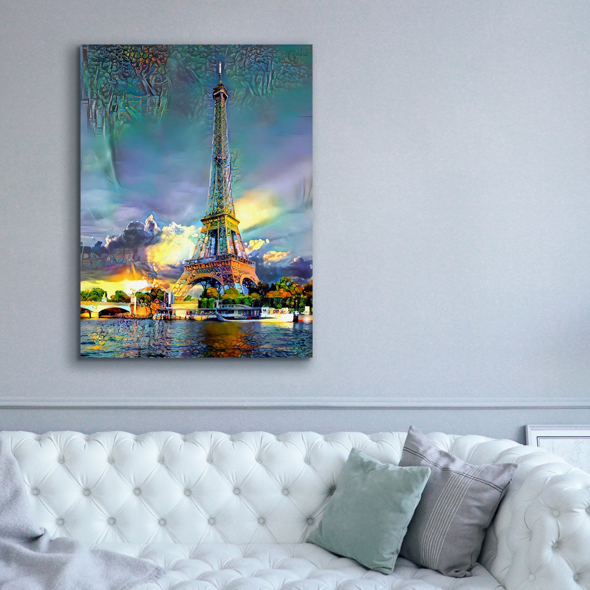 'Paris France Eiffel Tower' by Pedro Gavidia, Canvas Wall Art,40 x 54
