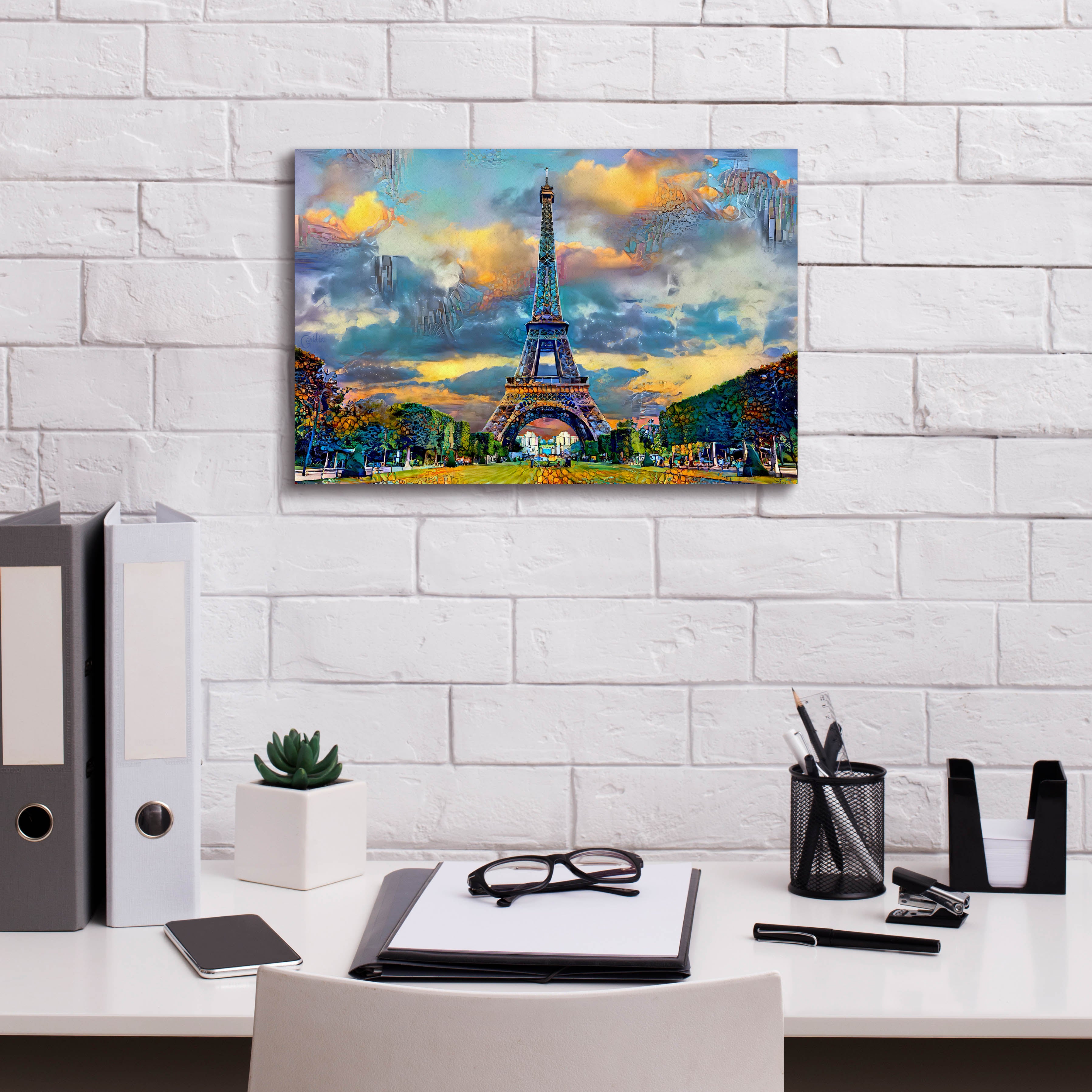 'Paris France Eiffel Tower from Champ de Mars' by Pedro Gavidia, Canvas Wall Art,18 x 12