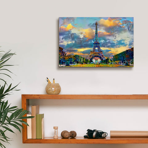 Image of 'Paris France Eiffel Tower from Champ de Mars' by Pedro Gavidia, Canvas Wall Art,18 x 12