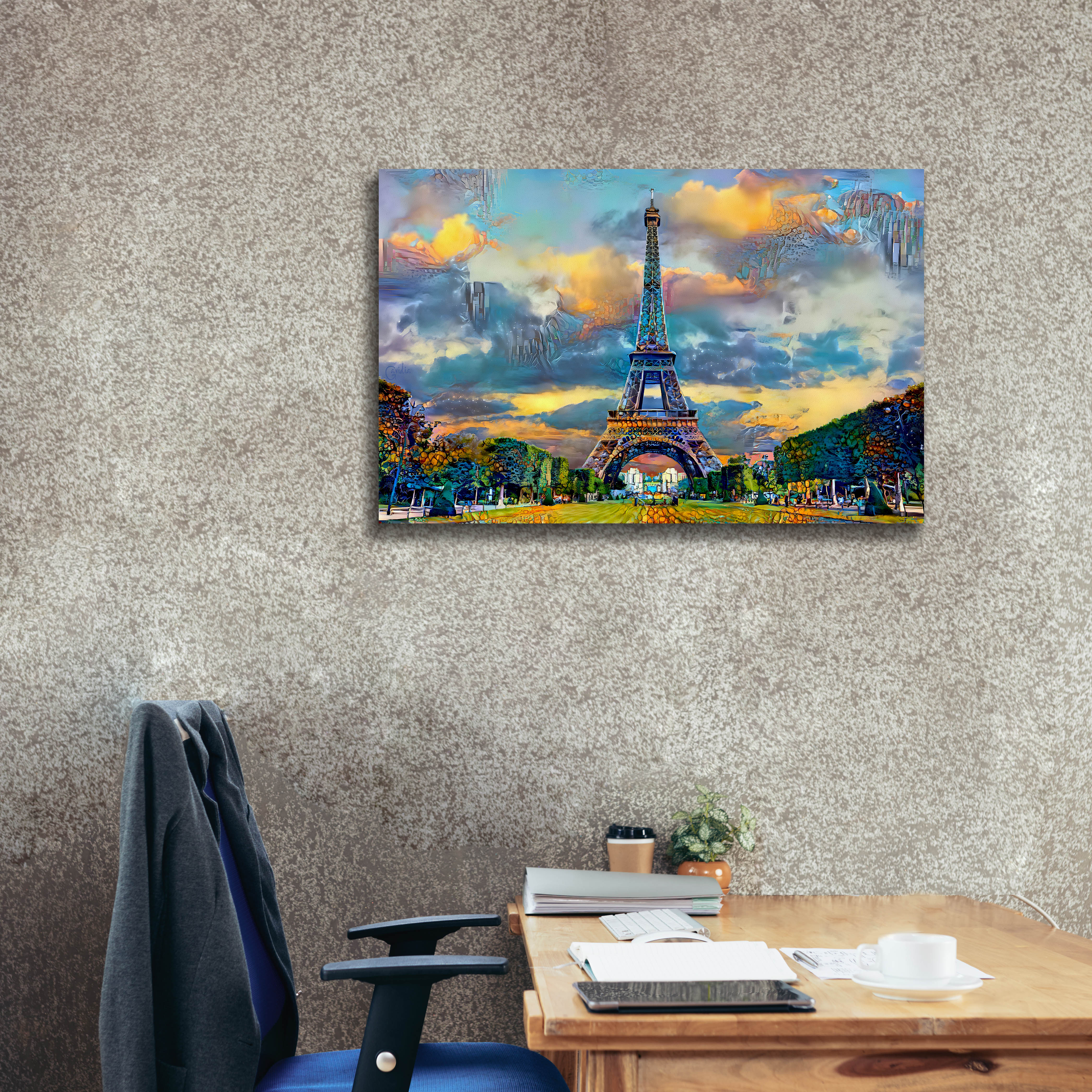 'Paris France Eiffel Tower from Champ de Mars' by Pedro Gavidia, Canvas Wall Art,40 x 26