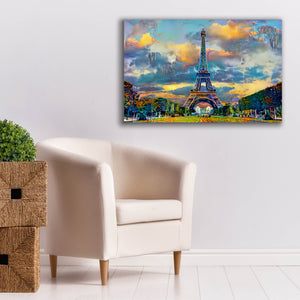 'Paris France Eiffel Tower from Champ de Mars' by Pedro Gavidia, Canvas Wall Art,40 x 26