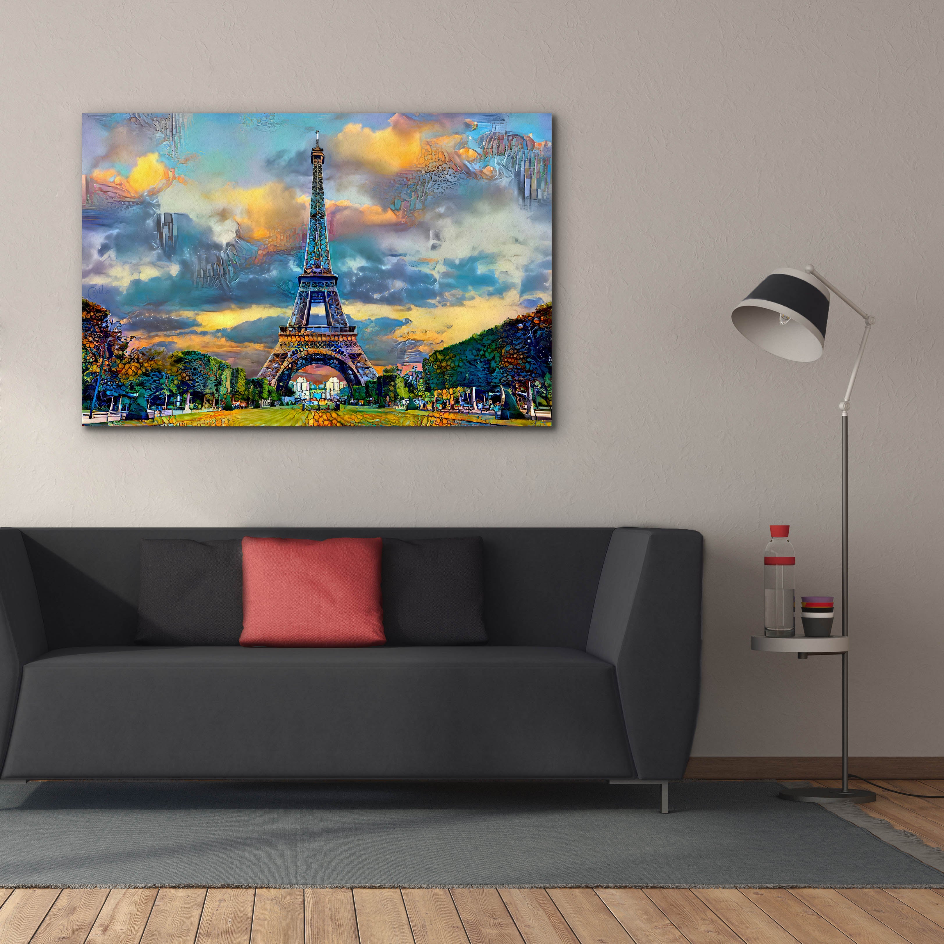 'Paris France Eiffel Tower from Champ de Mars' by Pedro Gavidia, Canvas Wall Art,60 x 40