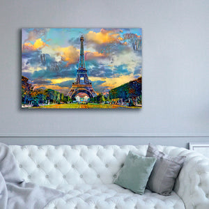 'Paris France Eiffel Tower from Champ de Mars' by Pedro Gavidia, Canvas Wall Art,60 x 40