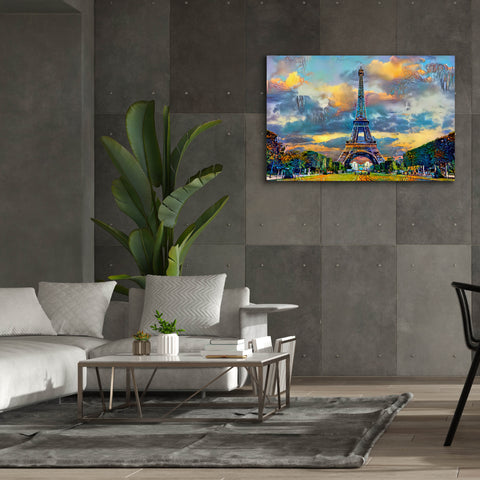Image of 'Paris France Eiffel Tower from Champ de Mars' by Pedro Gavidia, Canvas Wall Art,60 x 40