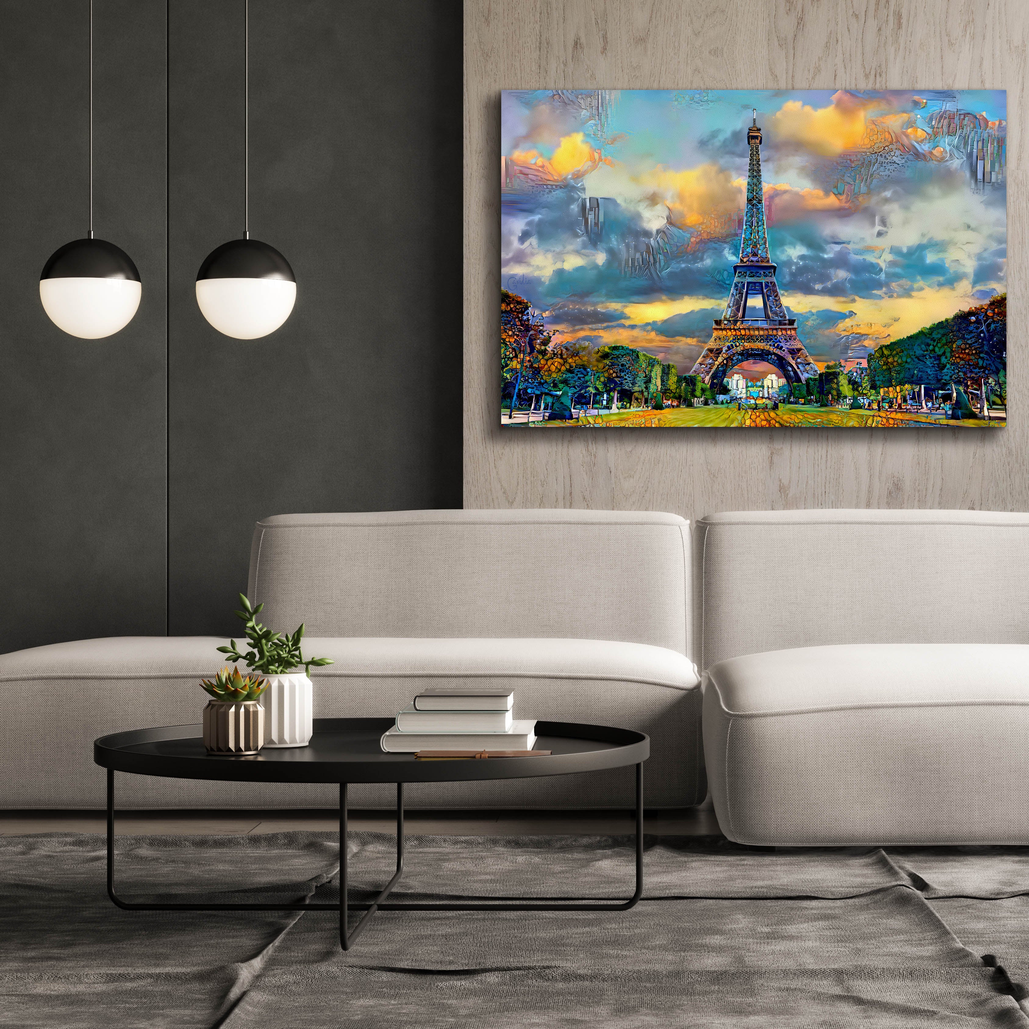 'Paris France Eiffel Tower from Champ de Mars' by Pedro Gavidia, Canvas Wall Art,60 x 40