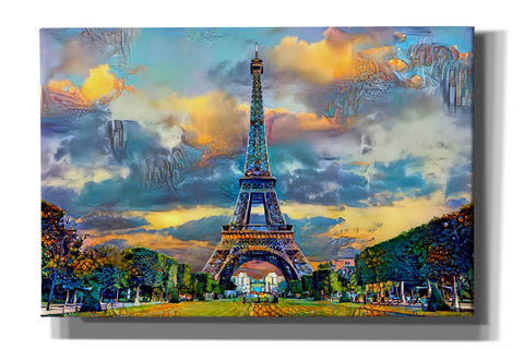 Image of 'Paris France Eiffel Tower from Champ de Mars' by Pedro Gavidia, Canvas Wall Art