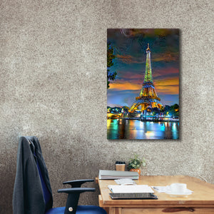 'Paris France Eiffel Tower at sunset' by Pedro Gavidia, Canvas Wall Art,26 x 40