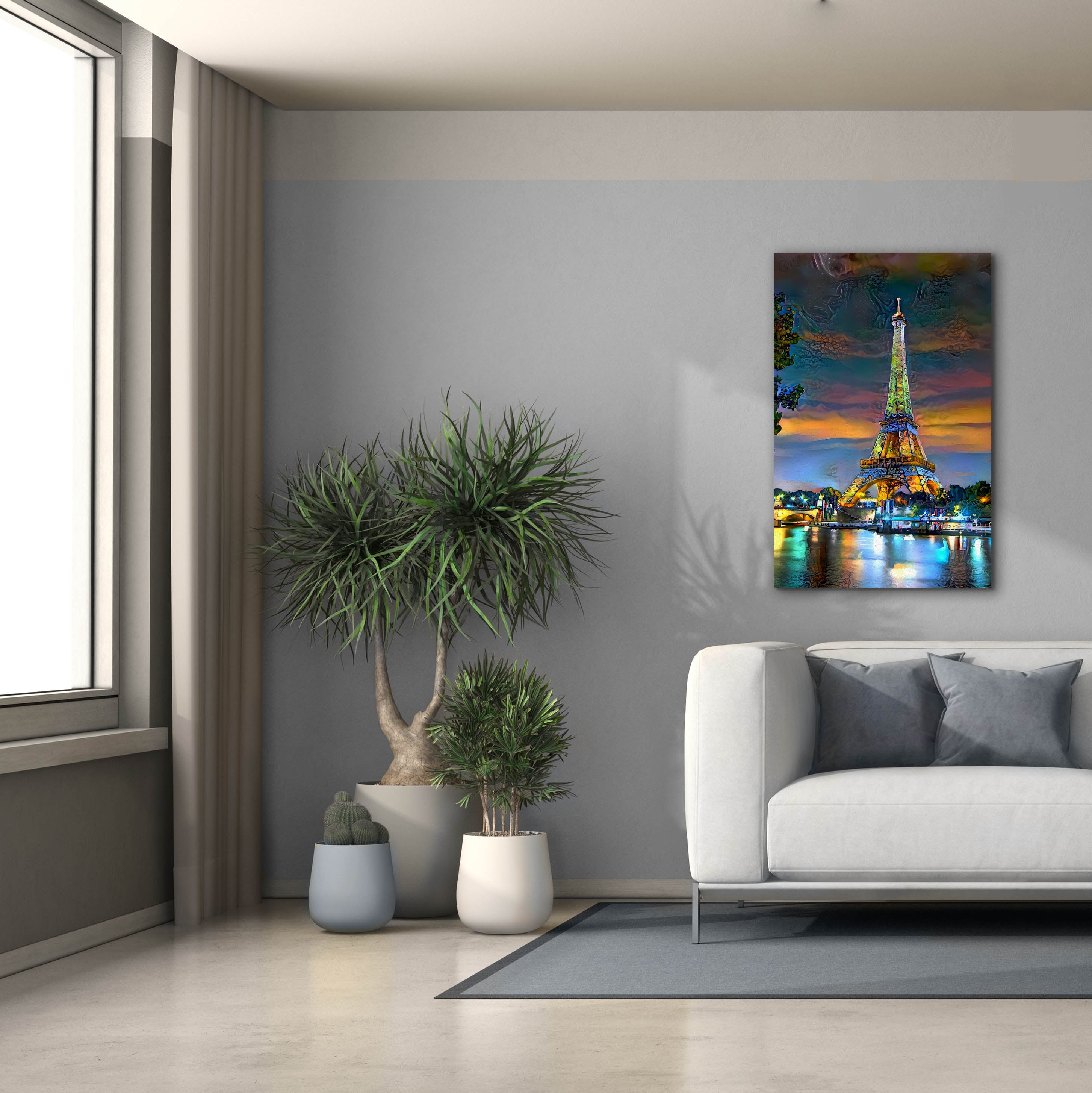 'Paris France Eiffel Tower at sunset' by Pedro Gavidia, Canvas Wall Art,26 x 40