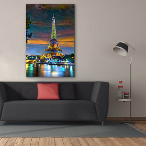 'Paris France Eiffel Tower at sunset' by Pedro Gavidia, Canvas Wall Art,40 x 60