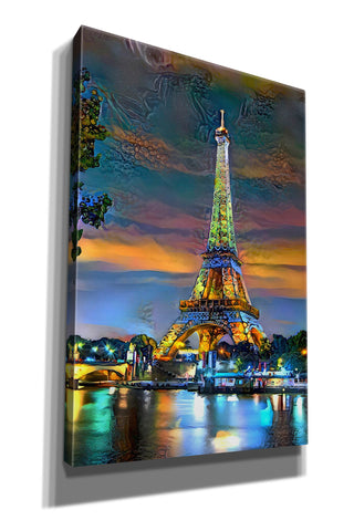 Image of 'Paris France Eiffel Tower at sunset' by Pedro Gavidia, Canvas Wall Art