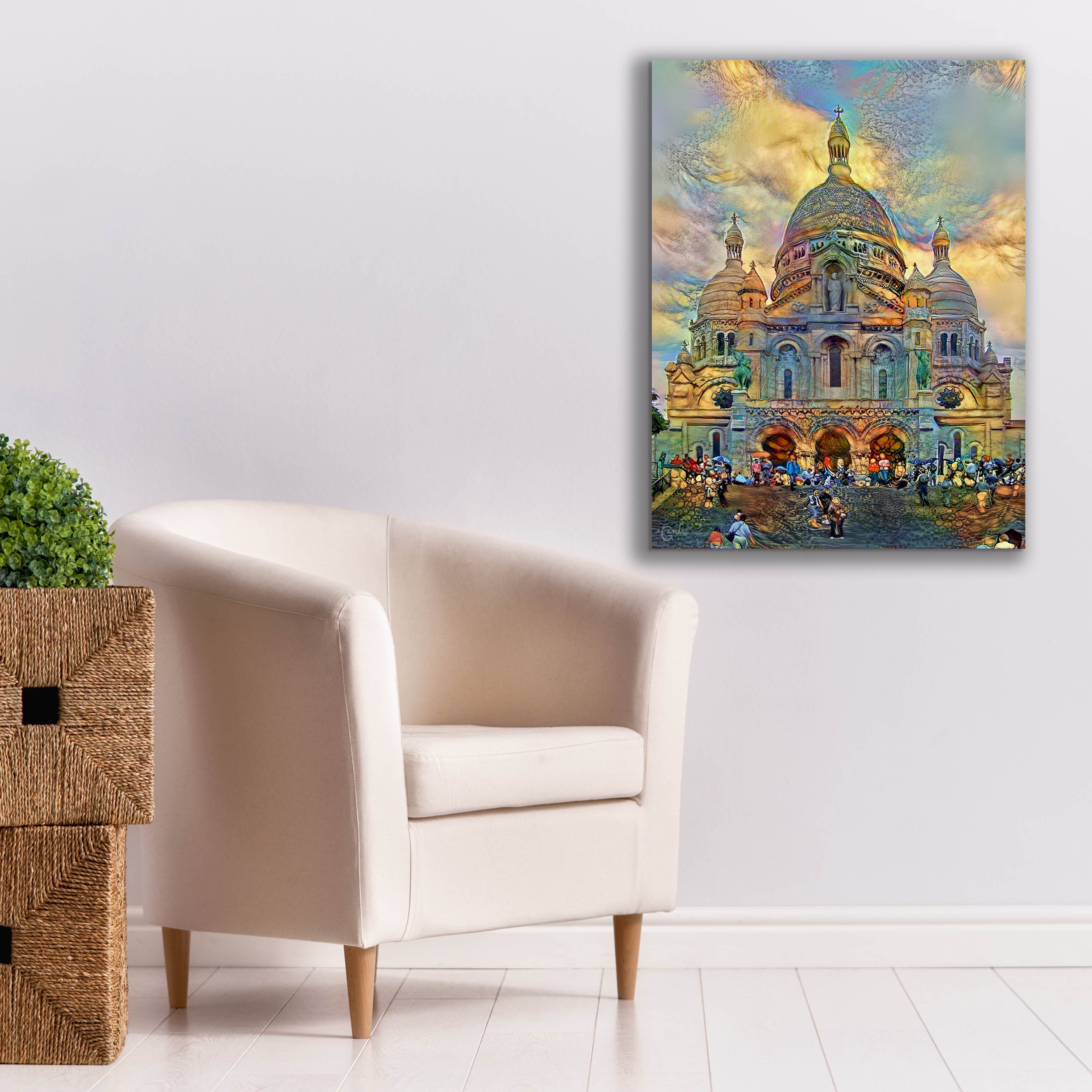 'Paris France Basilica of the Sacred Heart Sacre Coeur 2' by Pedro Gavidia, Canvas Wall Art,26 x 34