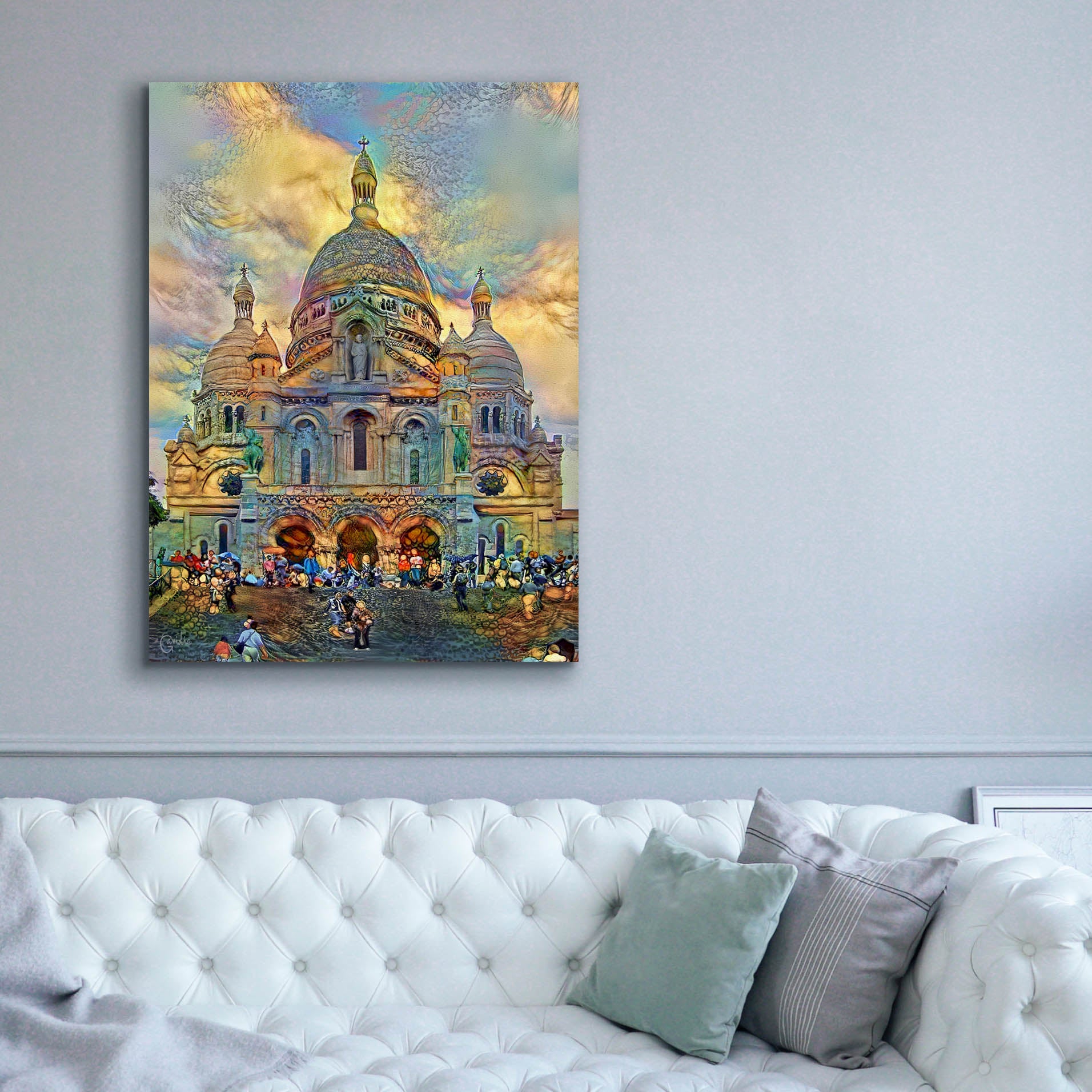 'Paris France Basilica of the Sacred Heart Sacre Coeur 2' by Pedro Gavidia, Canvas Wall Art,40 x 54