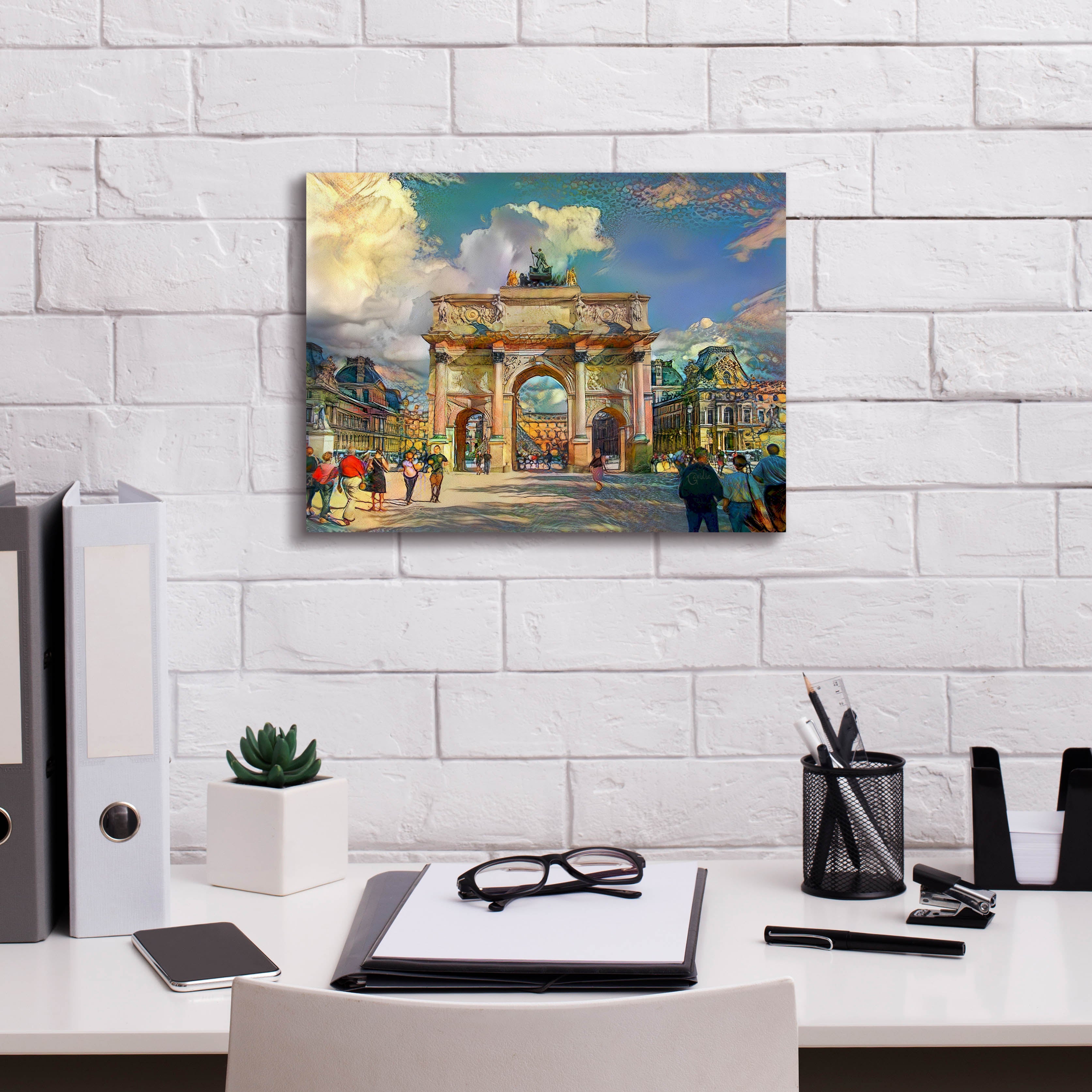 'Paris France Arch of Carrousel' by Pedro Gavidia, Canvas Wall Art,16 x 12