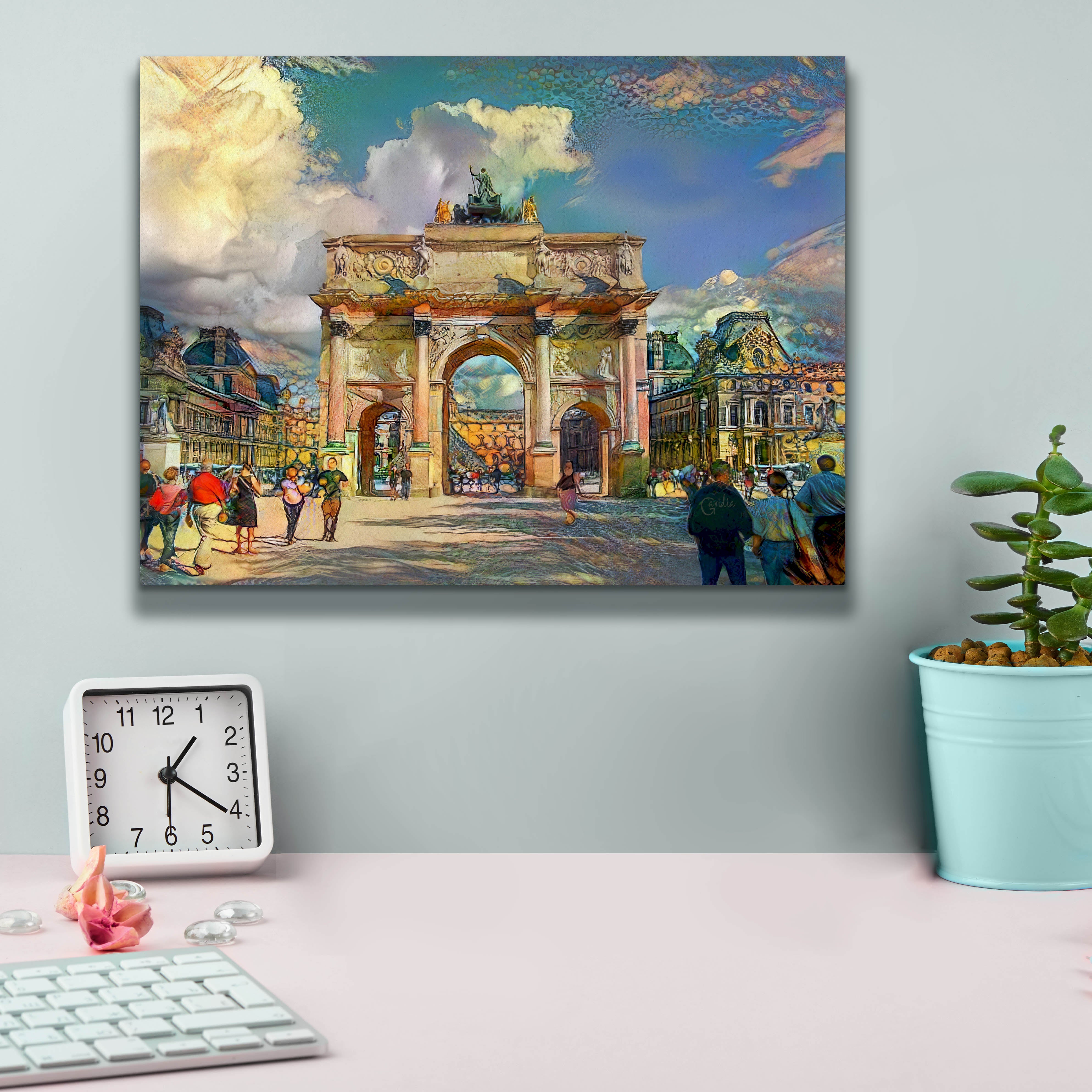 'Paris France Arch of Carrousel' by Pedro Gavidia, Canvas Wall Art,16 x 12