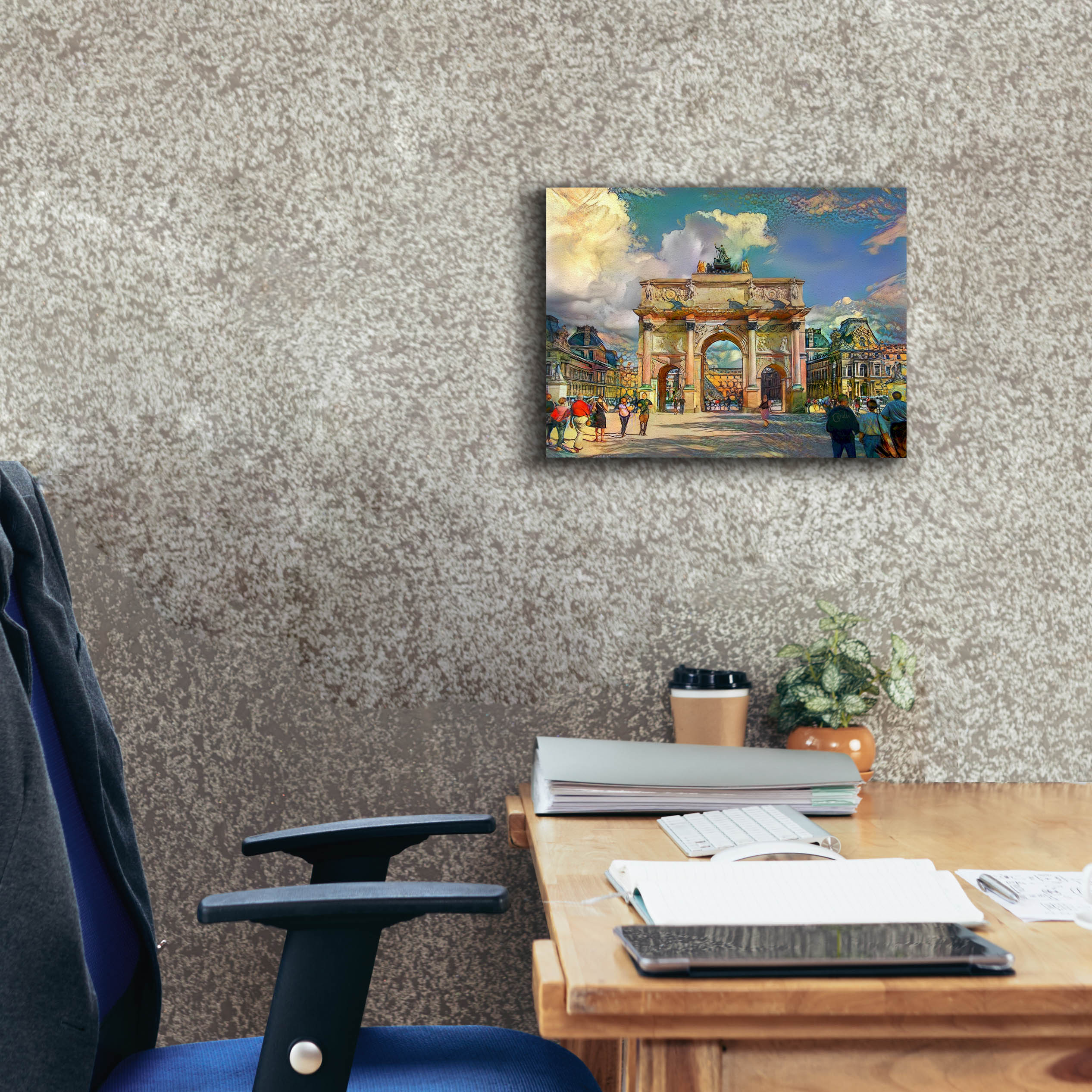 'Paris France Arch of Carrousel' by Pedro Gavidia, Canvas Wall Art,16 x 12