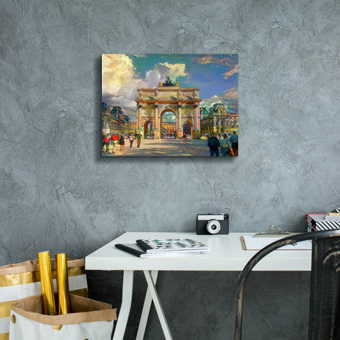 Image of 'Paris France Arch of Carrousel' by Pedro Gavidia, Canvas Wall Art,16 x 12