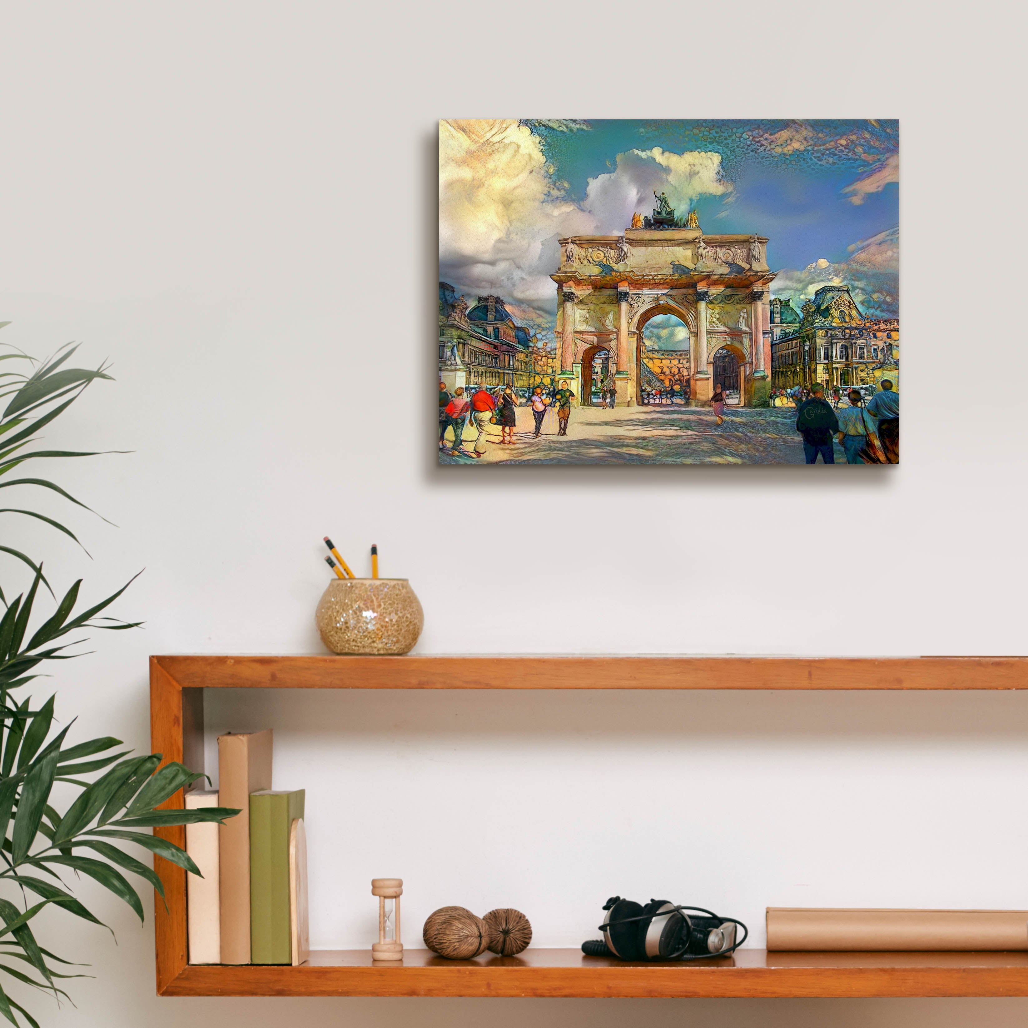 'Paris France Arch of Carrousel' by Pedro Gavidia, Canvas Wall Art,16 x 12
