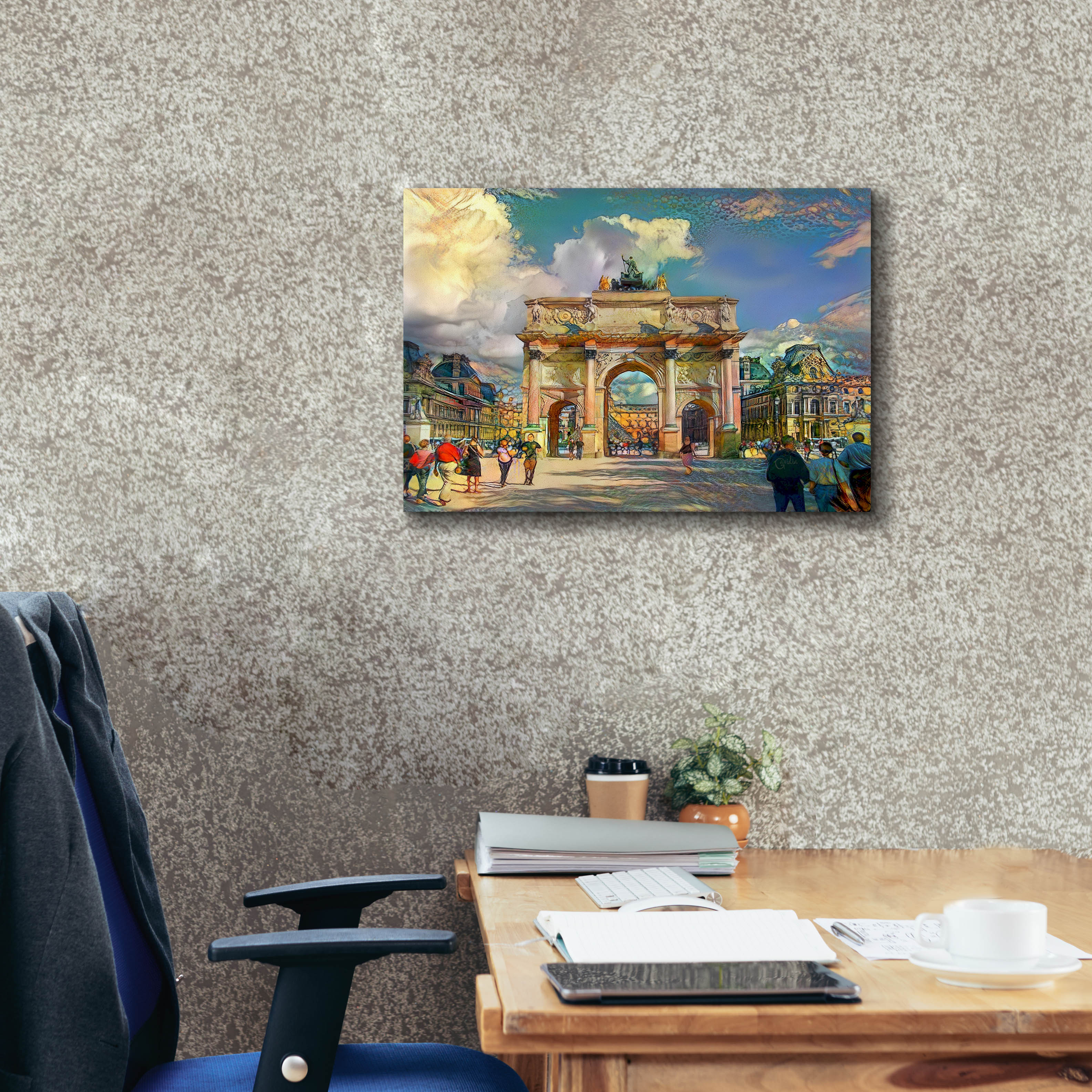 'Paris France Arch of Carrousel' by Pedro Gavidia, Canvas Wall Art,26 x 18