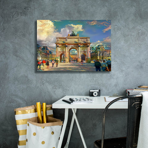 Image of 'Paris France Arch of Carrousel' by Pedro Gavidia, Canvas Wall Art,26 x 18