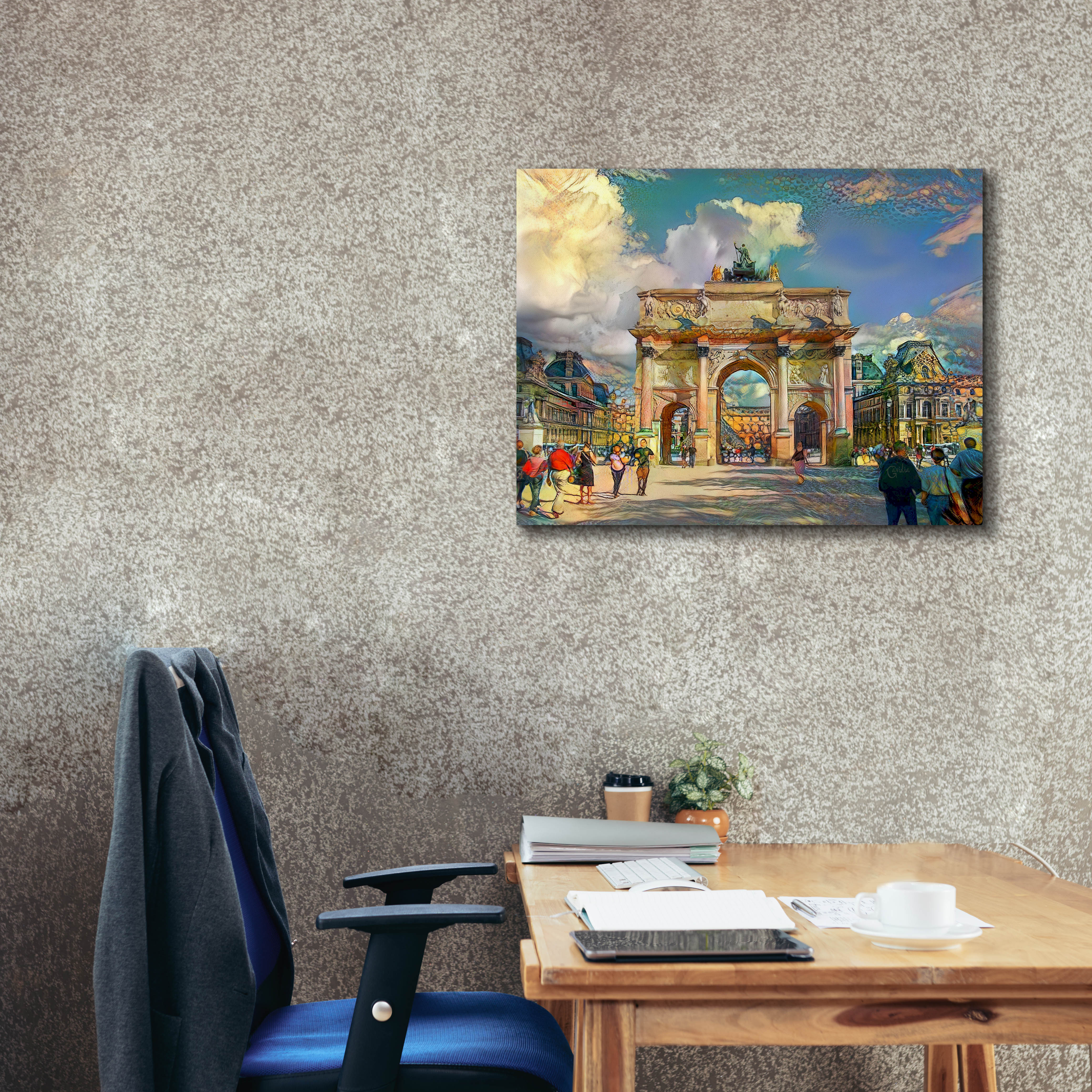 'Paris France Arch of Carrousel' by Pedro Gavidia, Canvas Wall Art,34 x 26