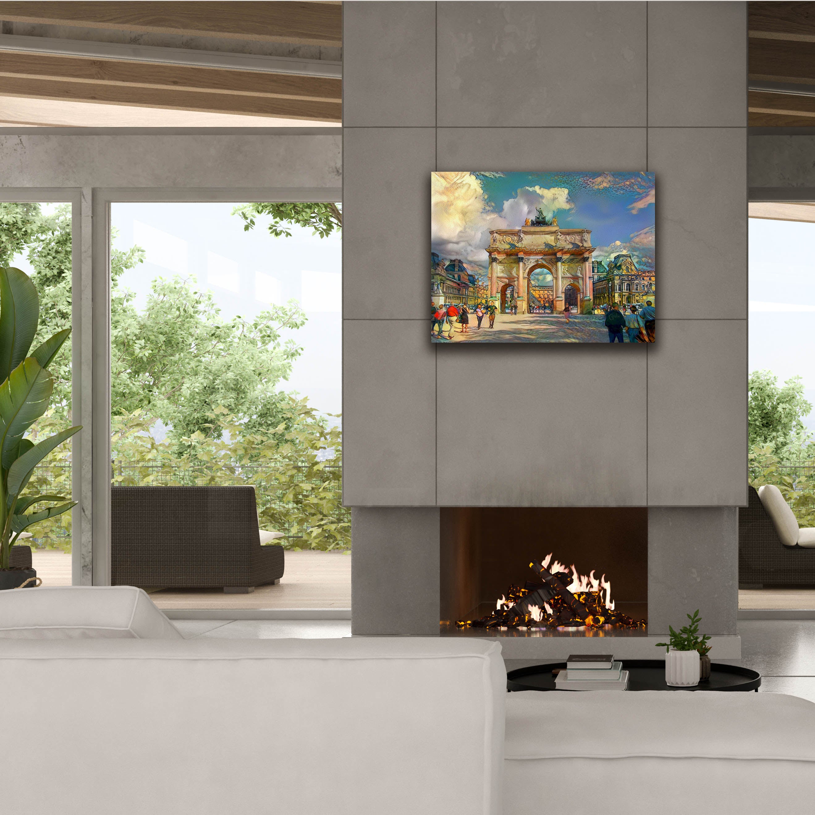 'Paris France Arch of Carrousel' by Pedro Gavidia, Canvas Wall Art,34 x 26