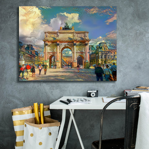 Image of 'Paris France Arch of Carrousel' by Pedro Gavidia, Canvas Wall Art,34 x 26