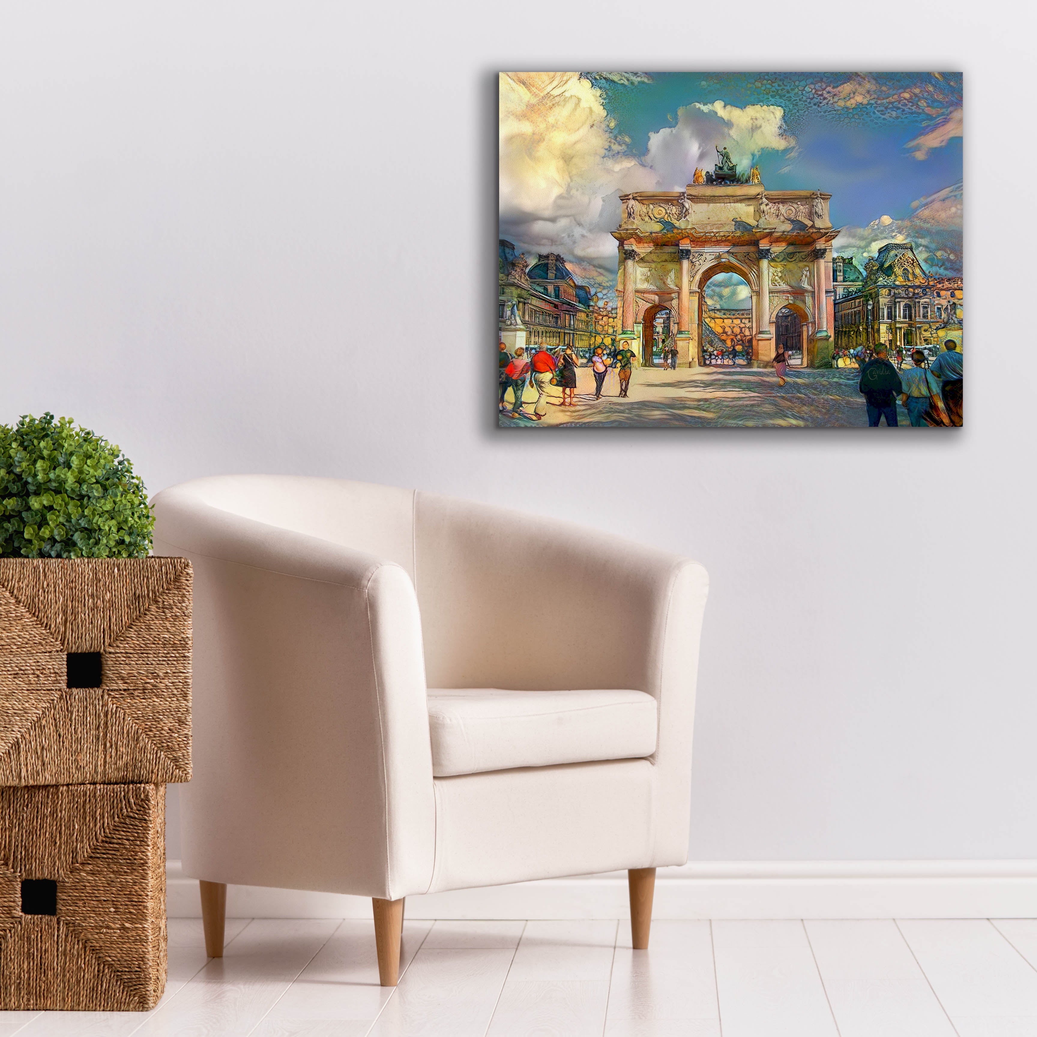 'Paris France Arch of Carrousel' by Pedro Gavidia, Canvas Wall Art,34 x 26