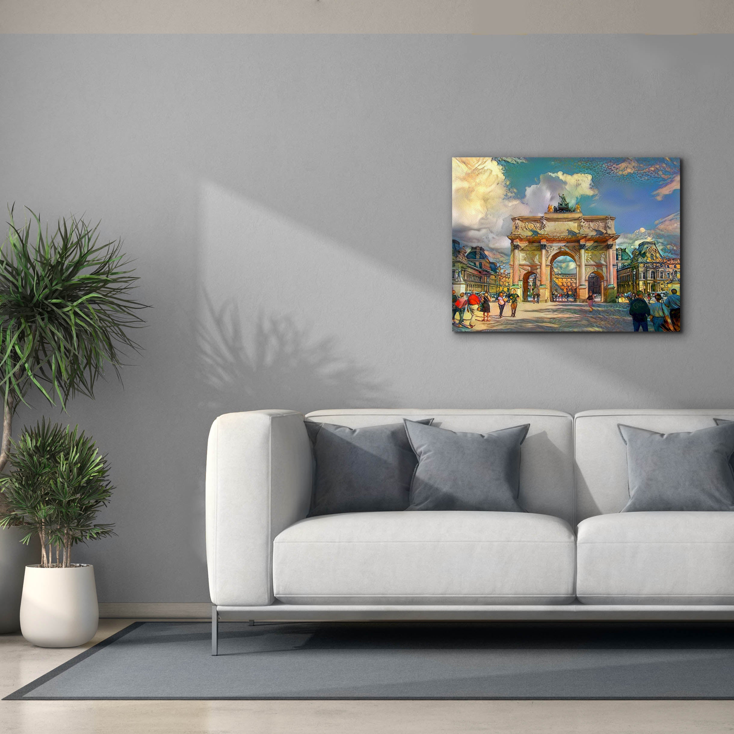 'Paris France Arch of Carrousel' by Pedro Gavidia, Canvas Wall Art,34 x 26