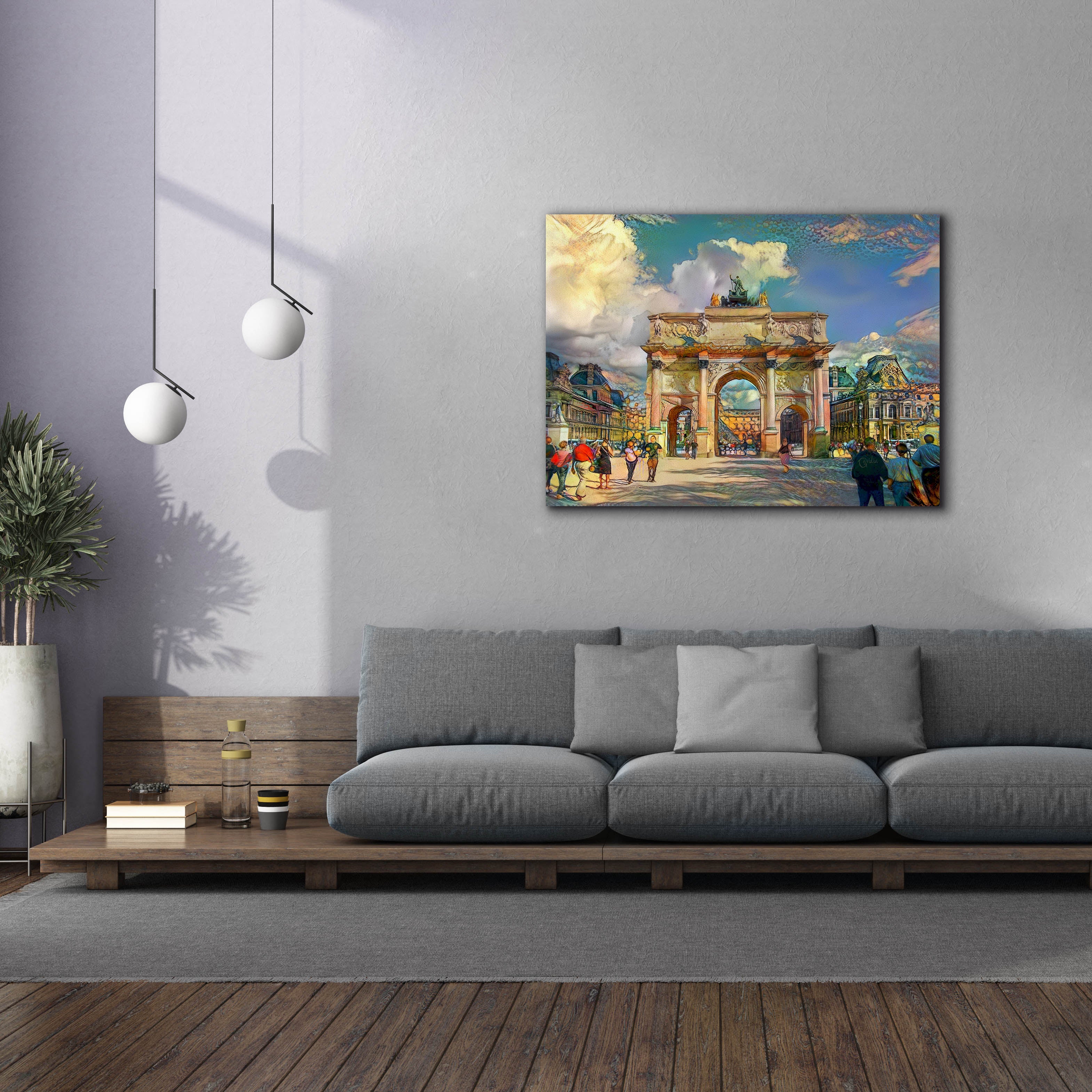 'Paris France Arch of Carrousel' by Pedro Gavidia, Canvas Wall Art,54 x 40