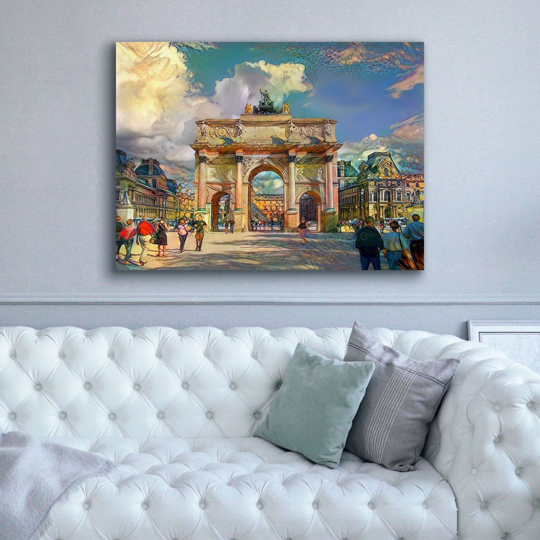 'Paris France Arch of Carrousel' by Pedro Gavidia, Canvas Wall Art,54 x 40