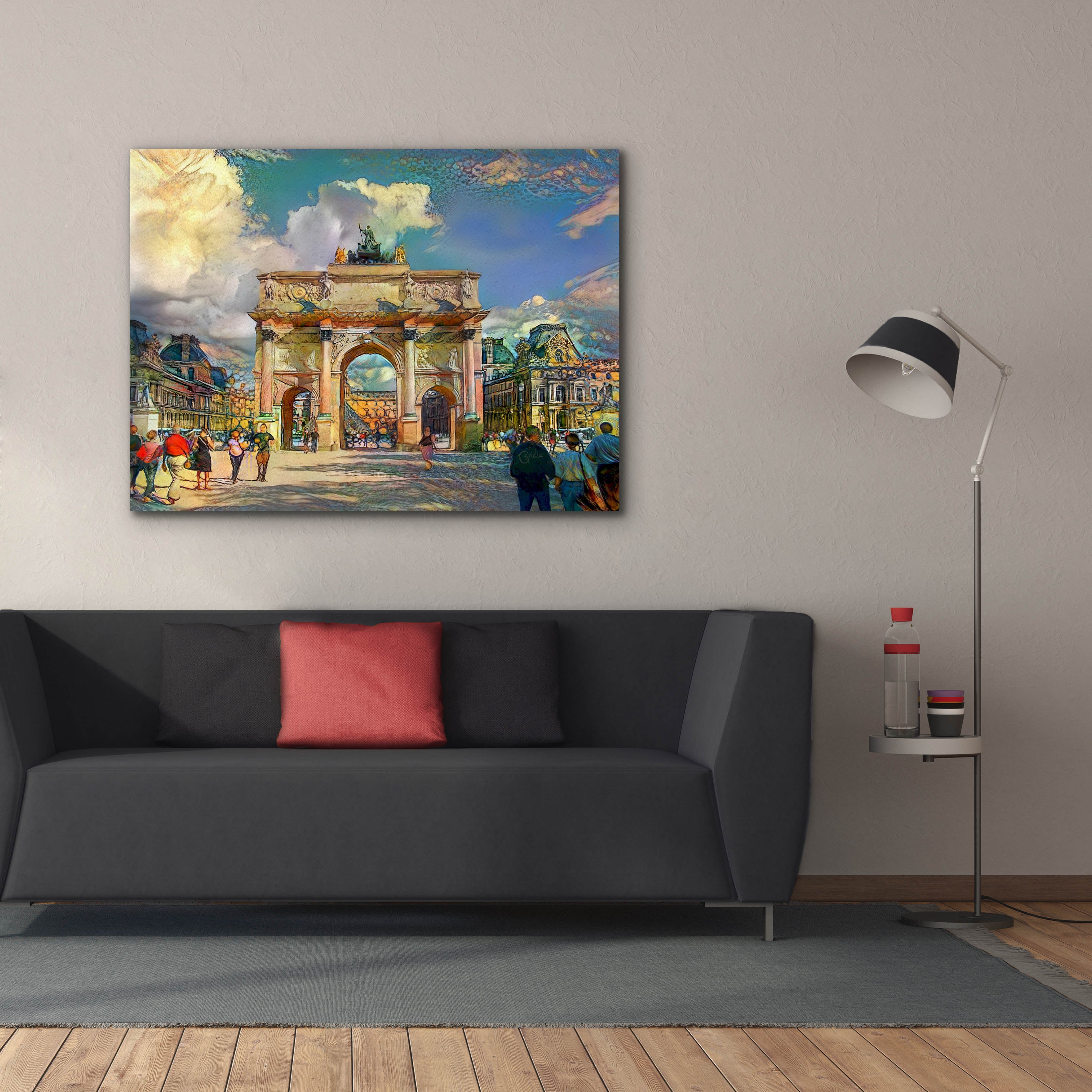 'Paris France Arch of Carrousel' by Pedro Gavidia, Canvas Wall Art,54 x 40