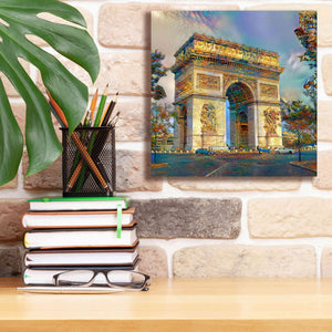 'Paris France Arc de Triomphe' by Pedro Gavidia, Canvas Wall Art,12 x 12
