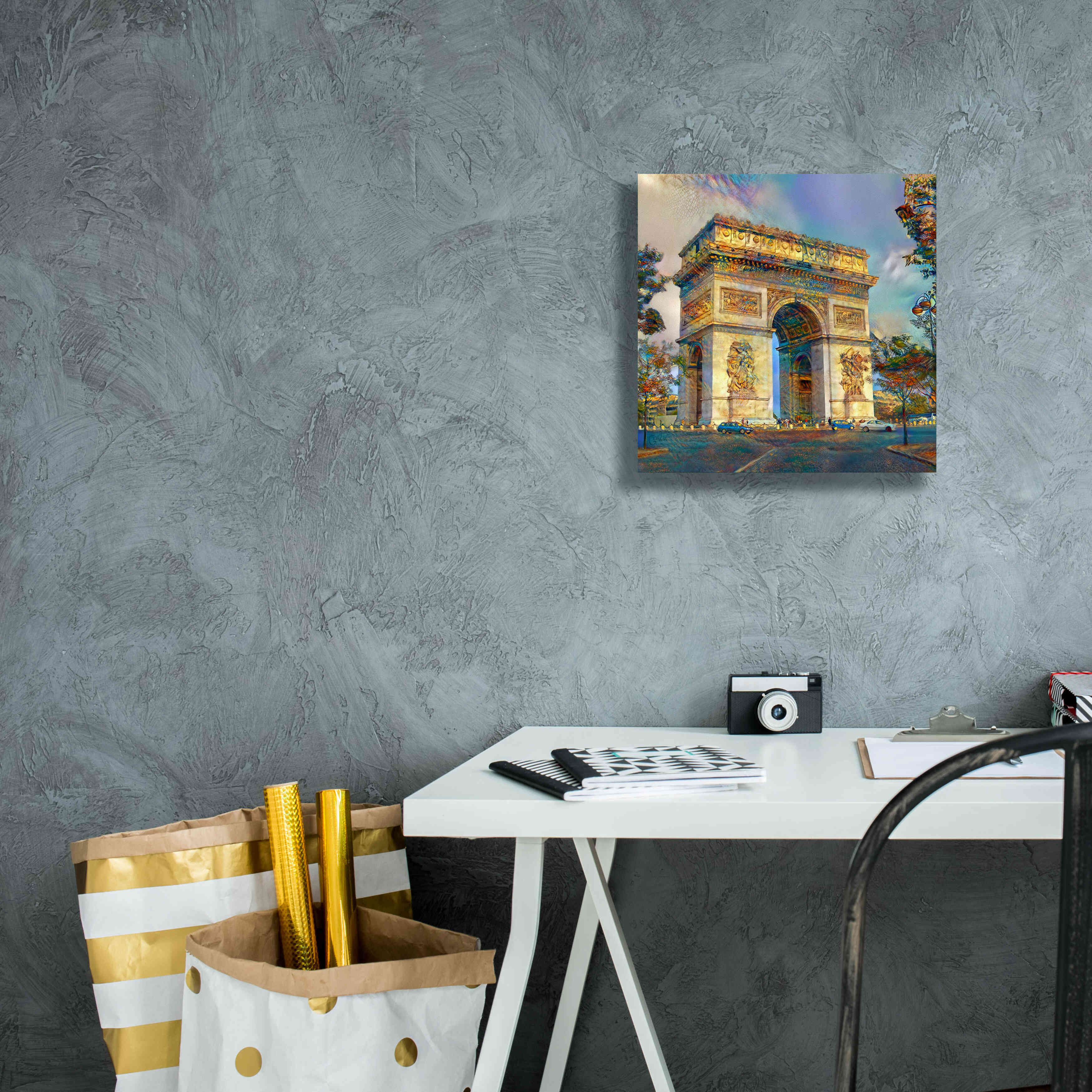 'Paris France Arc de Triomphe' by Pedro Gavidia, Canvas Wall Art,12 x 12