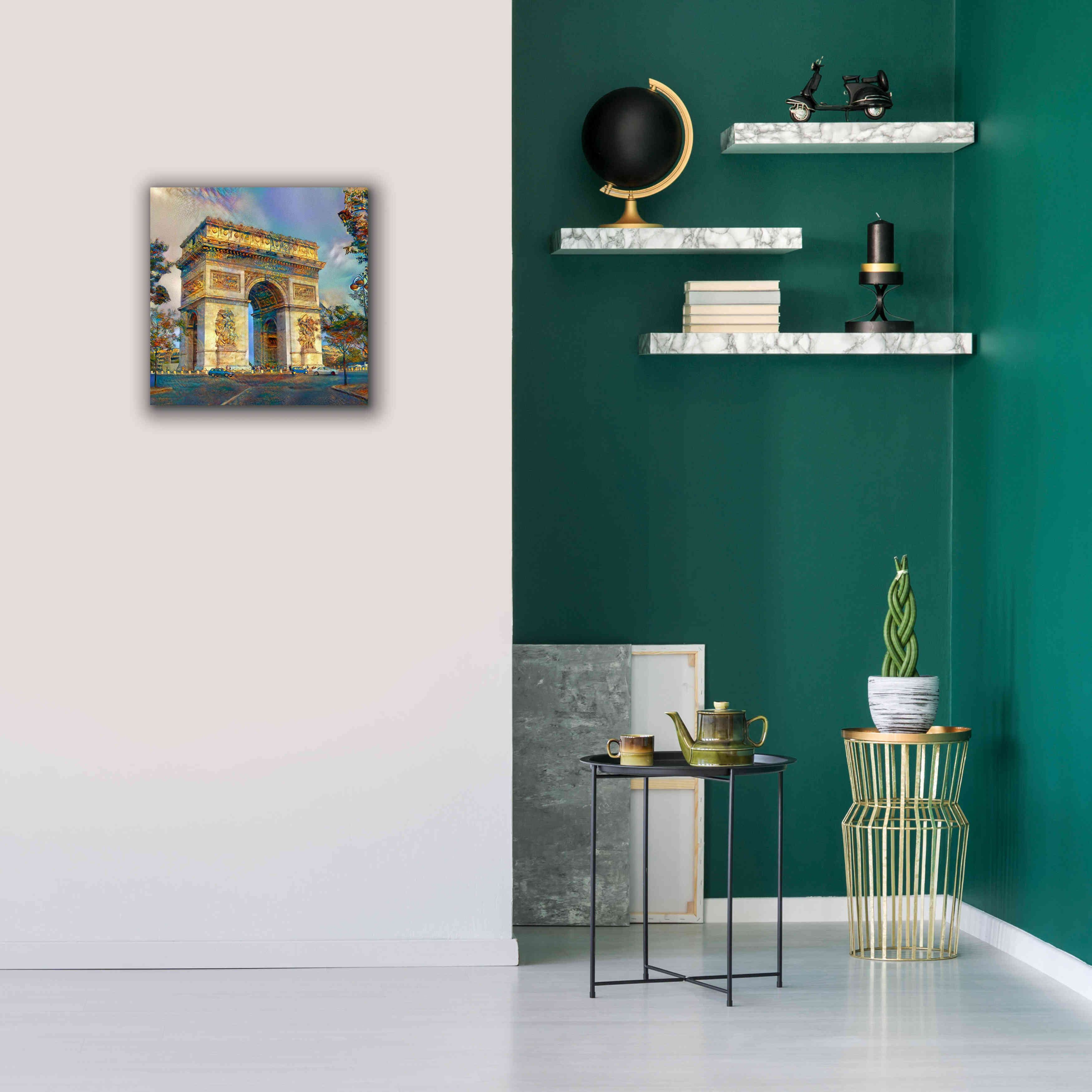 'Paris France Arc de Triomphe' by Pedro Gavidia, Canvas Wall Art,18 x 18