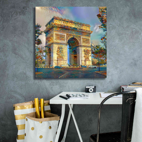 Image of 'Paris France Arc de Triomphe' by Pedro Gavidia, Canvas Wall Art,26 x 26