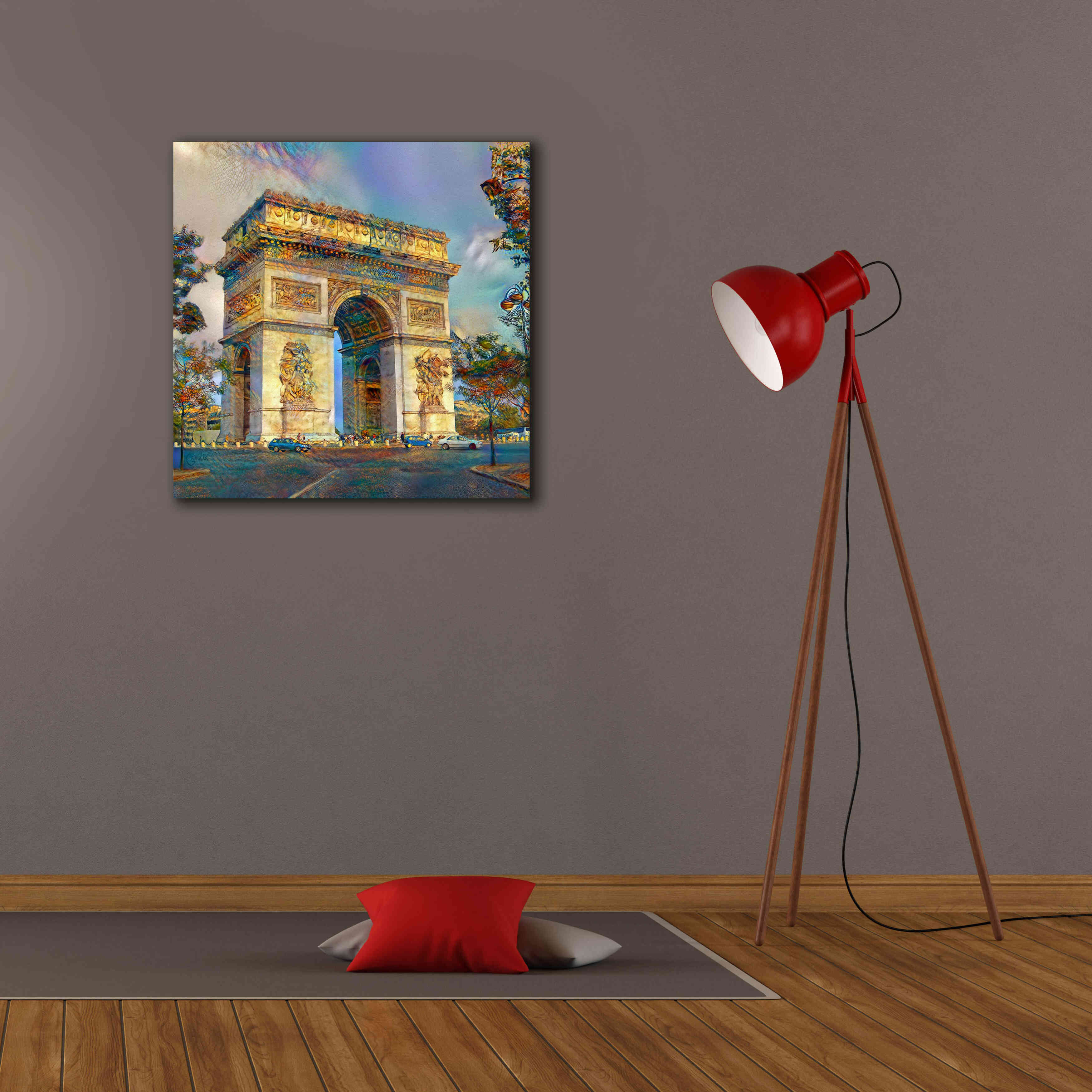 'Paris France Arc de Triomphe' by Pedro Gavidia, Canvas Wall Art,26 x 26