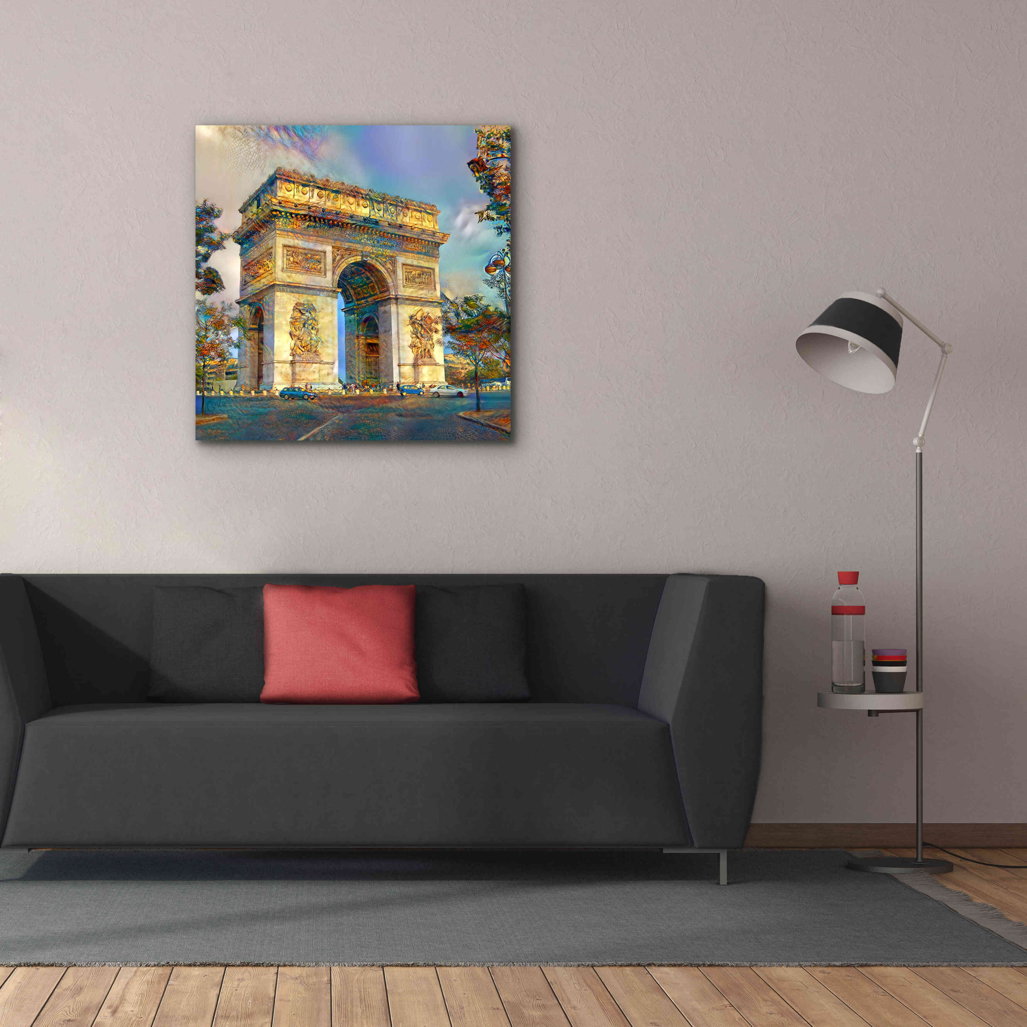 'Paris France Arc de Triomphe' by Pedro Gavidia, Canvas Wall Art,37 x 37