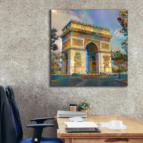 Image of 'Paris France Arc de Triomphe' by Pedro Gavidia, Canvas Wall Art,37 x 37