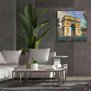 'Paris France Arc de Triomphe' by Pedro Gavidia, Canvas Wall Art,37 x 37